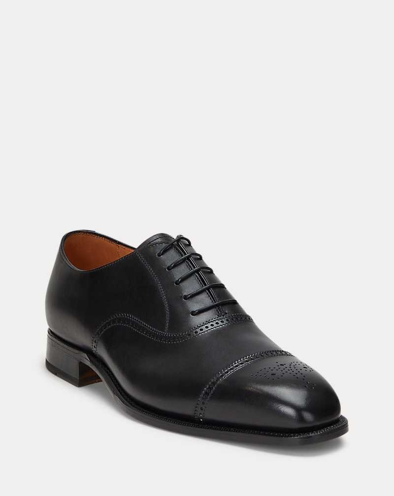 Zapatos Formales Ralph Lauren Denver Calfskin Cap-Toe Shoe Hombre Negros | ONSFDQX-51 - vista 2