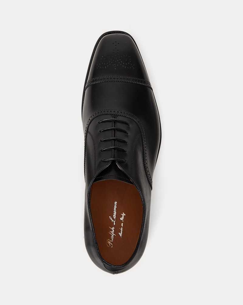 Zapatos Formales Ralph Lauren Denver Calfskin Cap-Toe Shoe Hombre Negros | ONSFDQX-51 - vista 4