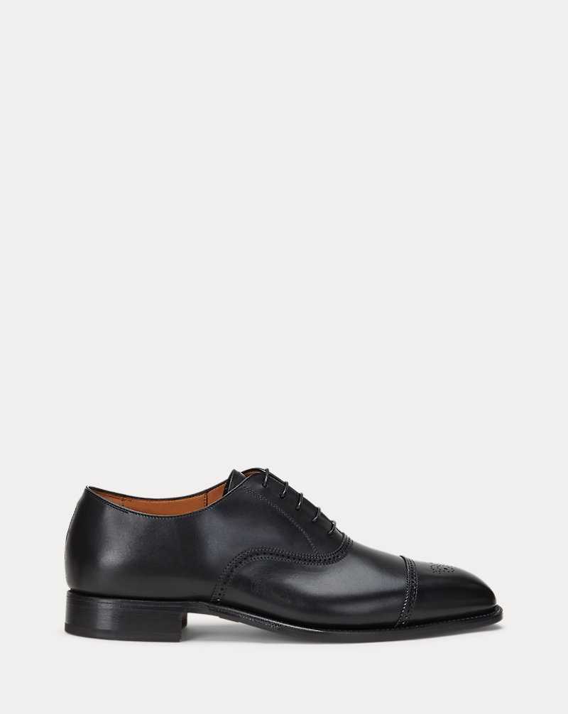 Zapatos Formales Ralph Lauren Denver Calfskin Cap-Toe Shoe Hombre Negros | ONSFDQX-51 - vista 1