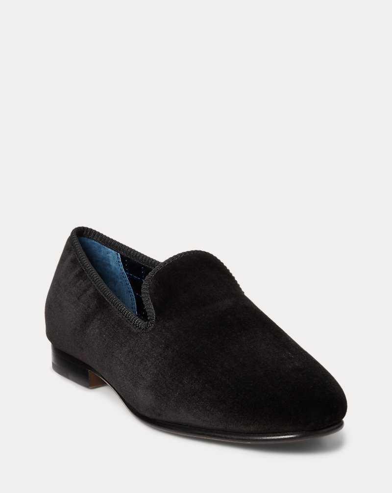 Zapatos Formales Ralph Lauren Paxton Velvet Slipper Hombre Negros | DQEBJSO-82 - vista 2
