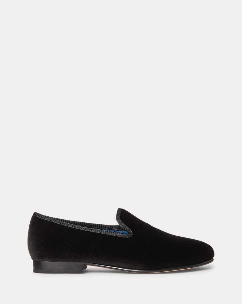 Zapatos Formales Ralph Lauren Paxton Velvet Slipper Hombre Negros | DQEBJSO-82 - vista 1