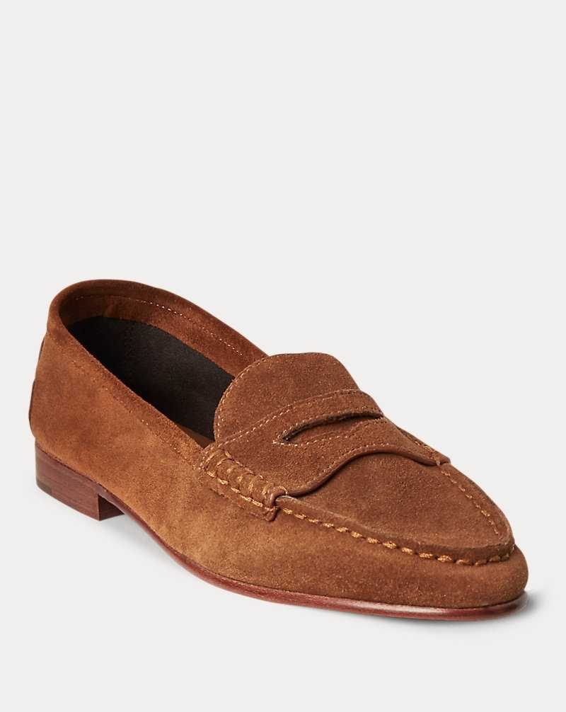 Zapatos Planos Ralph Lauren Ashtyn Suede Penny Loafer Mujer Snuff | EZTADPO-45 - vista 2