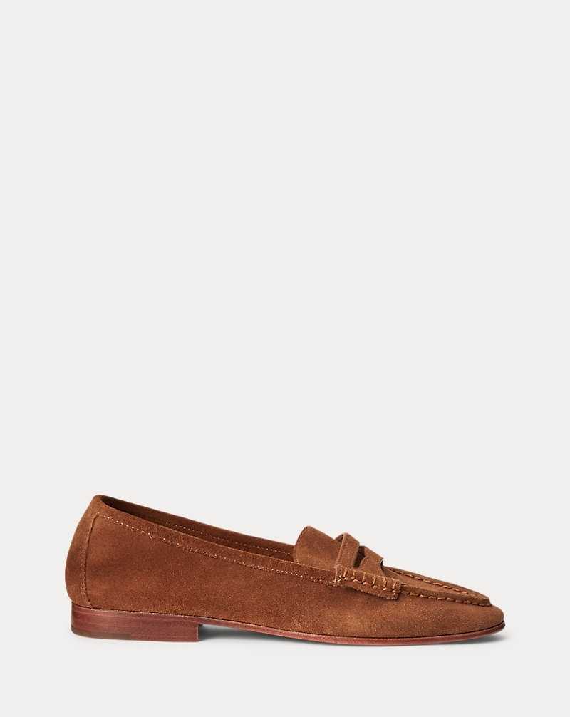 Zapatos Planos Ralph Lauren Ashtyn Suede Penny Loafer Mujer Snuff | EZTADPO-45 - vista 1