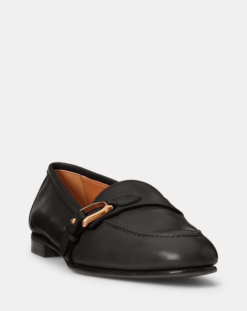 Zapatos Planos Ralph Lauren Audrey Welington Calfskin Loafer Mujer Negros | ZBWVYJO-50 - vista 2