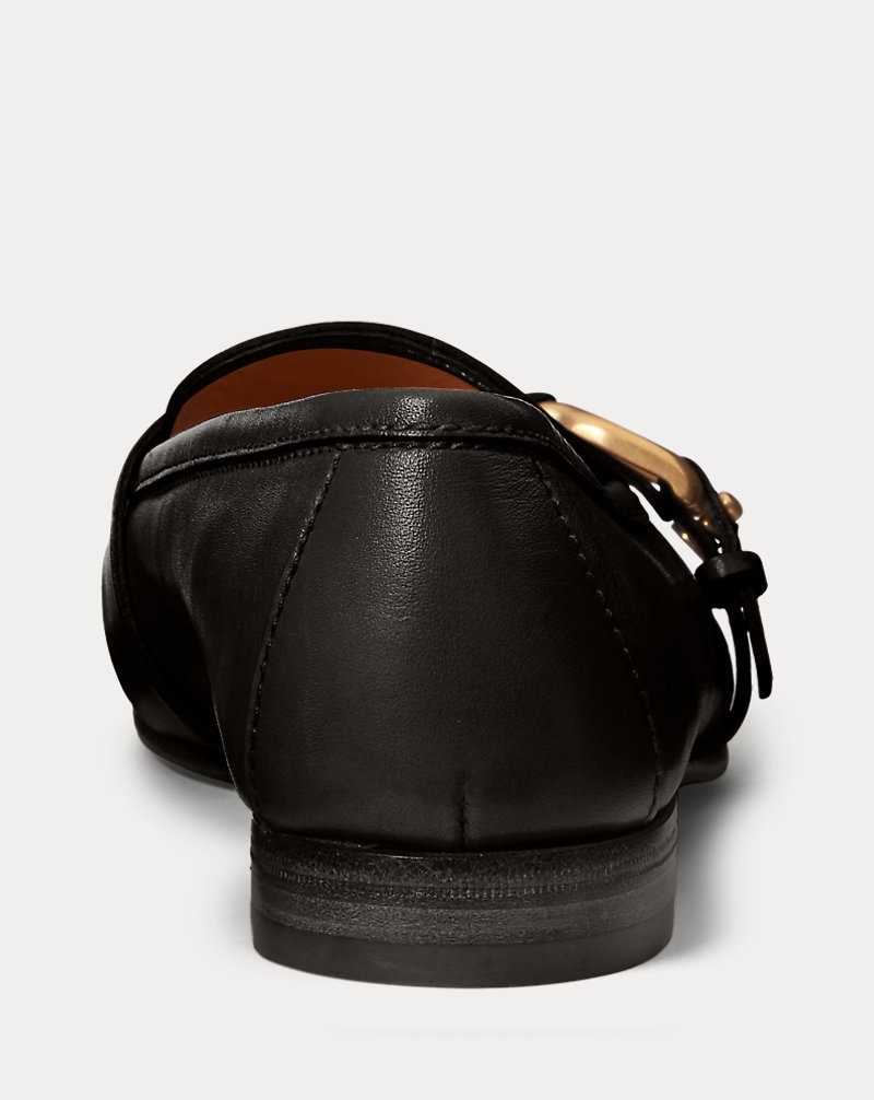 Zapatos Planos Ralph Lauren Audrey Welington Calfskin Loafer Mujer Negros | ZBWVYJO-50 - vista 3