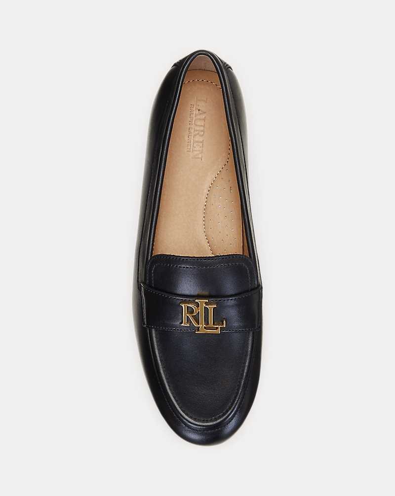 Zapatos Planos Ralph Lauren Averi III Burnished Leather Loafer Mujer Negros | PJORHVB-80 - vista 4