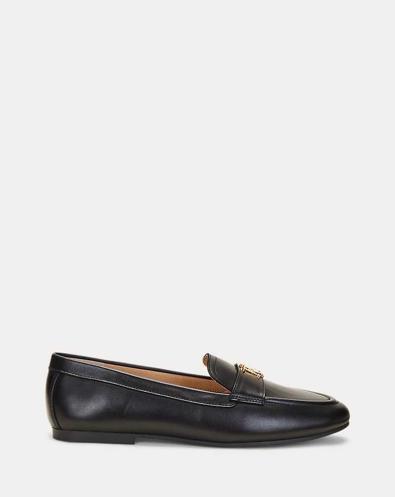 Zapatos Planos Ralph Lauren Averi III Burnished Leather Loafer Mujer Negros | PJORHVB-80 - vista 1