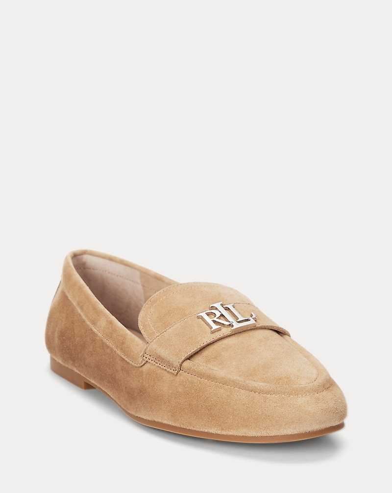 Zapatos Planos Ralph Lauren Averi III Suede Loafer Mujer Camel | PVCLYHM-17 - vista 2