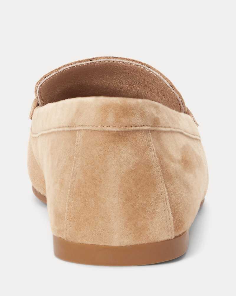 Zapatos Planos Ralph Lauren Averi III Suede Loafer Mujer Camel | PVCLYHM-17 - vista 3