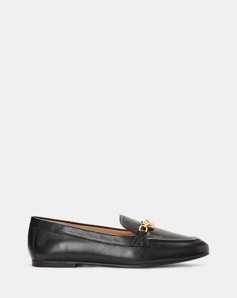 Zapatos Planos Ralph Lauren Averi Nappa Leather Loafer Mujer Negros | DUGBHXJ-28 - vista 1