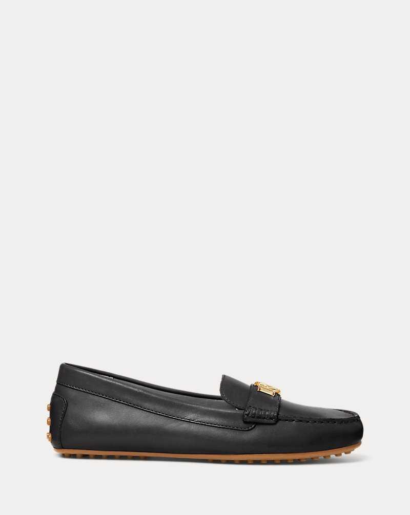 Zapatos Planos Ralph Lauren Barnsbury Burnished Leather Driver Mujer Negros | CPAKQJH-45 - vista 1