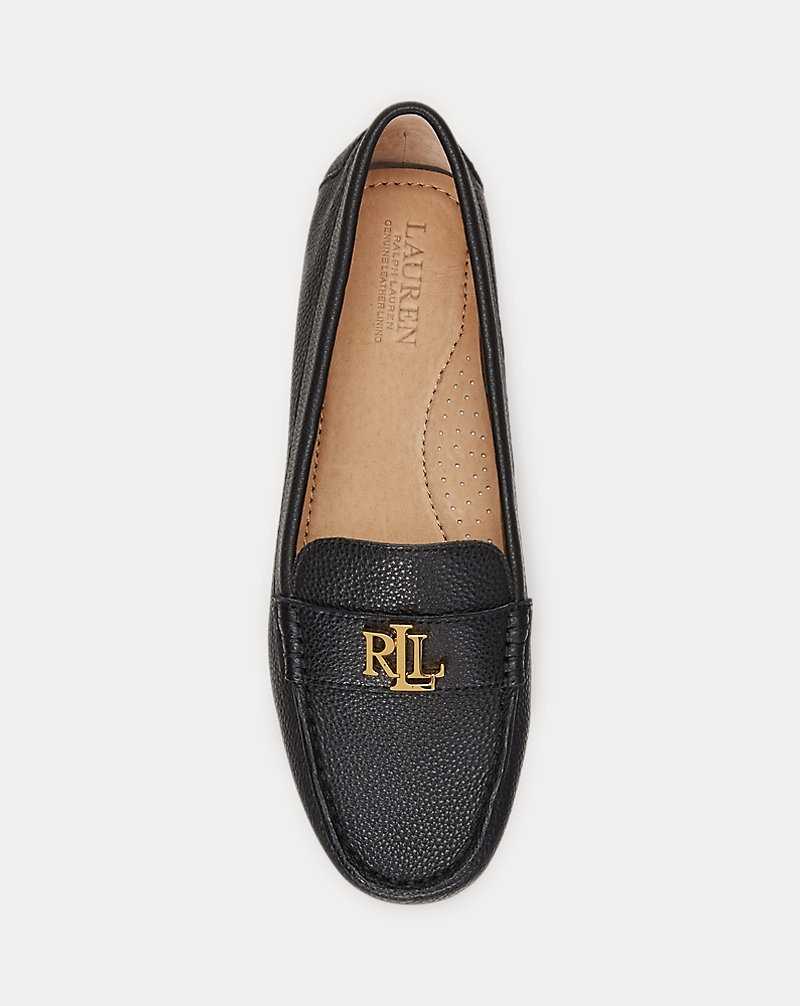 Zapatos Planos Ralph Lauren Barnsbury Pebbled Leather Driver Mujer Negros | NXBIKDM-72 - vista 4