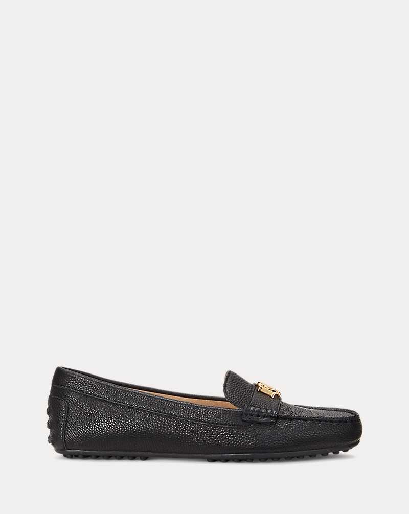 Zapatos Planos Ralph Lauren Barnsbury Pebbled Leather Driver Mujer Negros | NXBIKDM-72 - vista 1