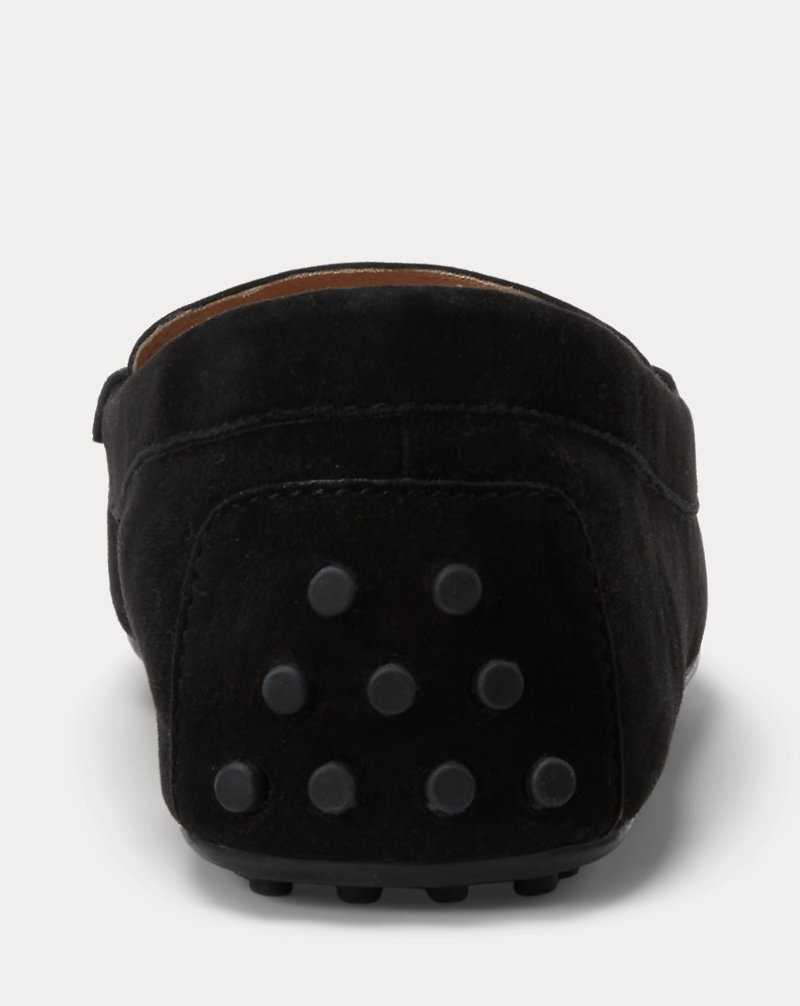 Zapatos Planos Ralph Lauren Barnsbury Suede Loafer Mujer Negros | UZQDWBT-35 - vista 3