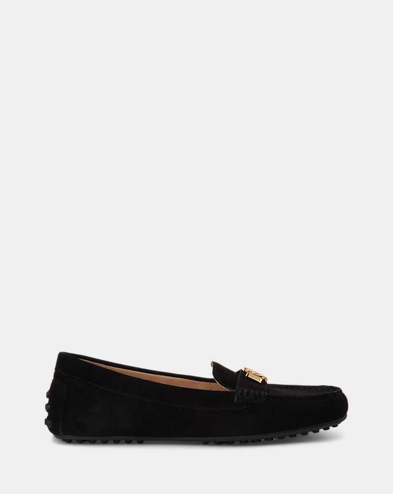 Zapatos Planos Ralph Lauren Barnsbury Suede Loafer Mujer Negros | UZQDWBT-35 - vista 1