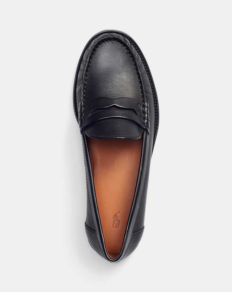 Zapatos Planos Ralph Lauren Calfskin Penny Loafer Mujer Negros | FIZTBYM-17 - vista 4