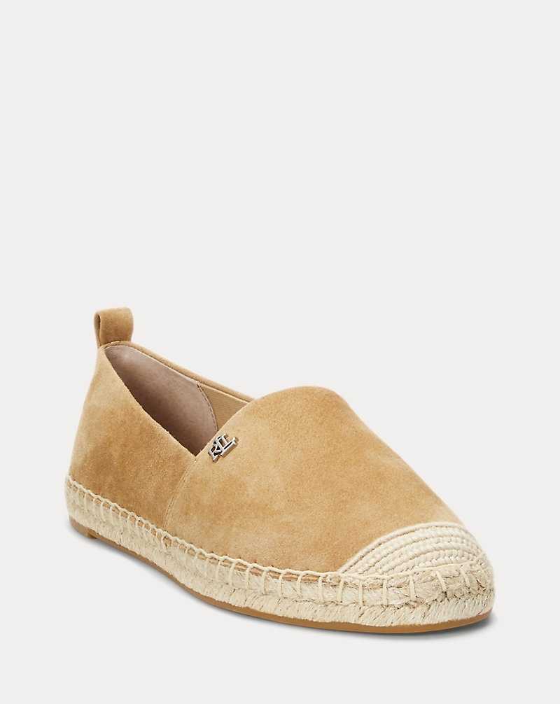 Zapatos Planos Ralph Lauren Cameryn III Suede Mujer Camel | PEGXFKB-97 - vista 2