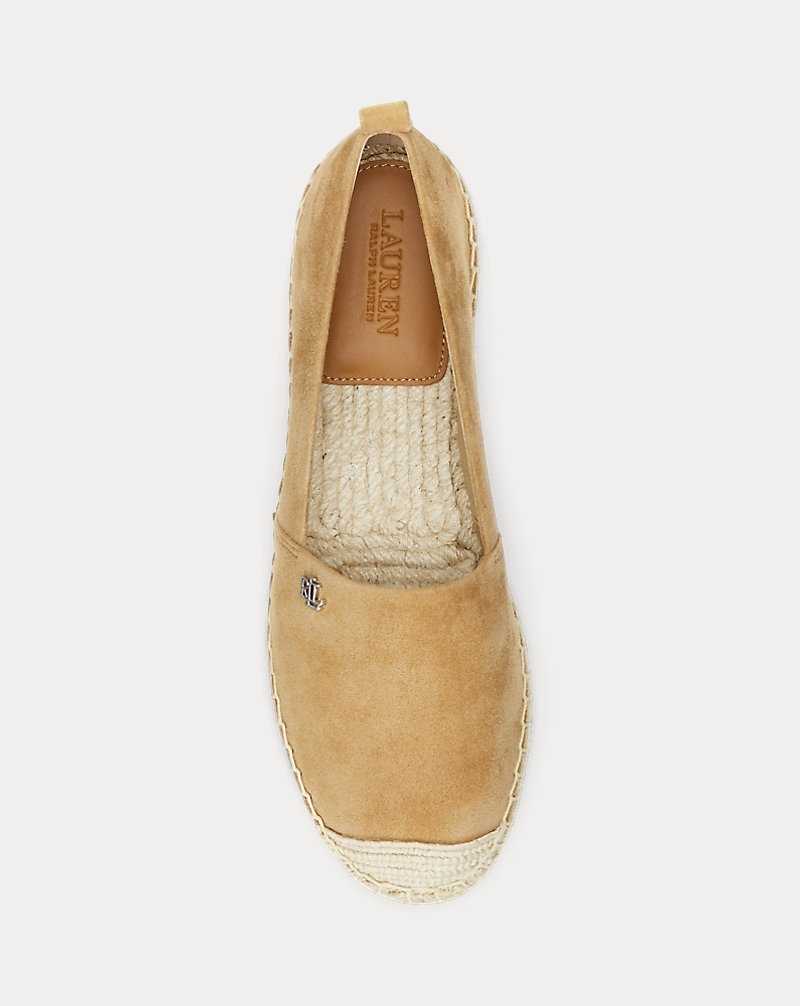 Zapatos Planos Ralph Lauren Cameryn III Suede Mujer Camel | PEGXFKB-97 - vista 4