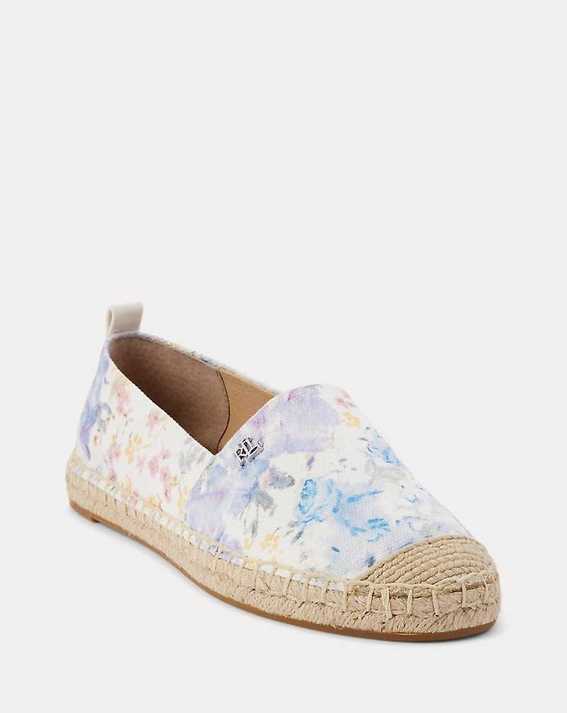Zapatos Planos Ralph Lauren Cameryn III Floral Canvas Mujer Creme | MCBQZVI-31 - vista 2