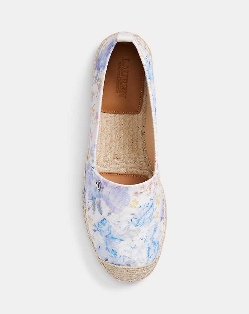 Zapatos Planos Ralph Lauren Cameryn III Floral Canvas Mujer Creme | MCBQZVI-31 - vista 4