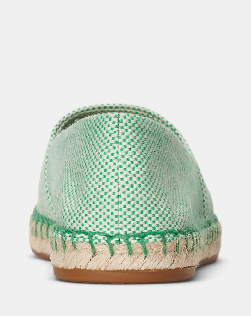 Zapatos Planos Ralph Lauren Cameryn III Canvas Leather Mujer Ntrl/Green Topaz/Green To | YPTDUHW-36 - vista 3