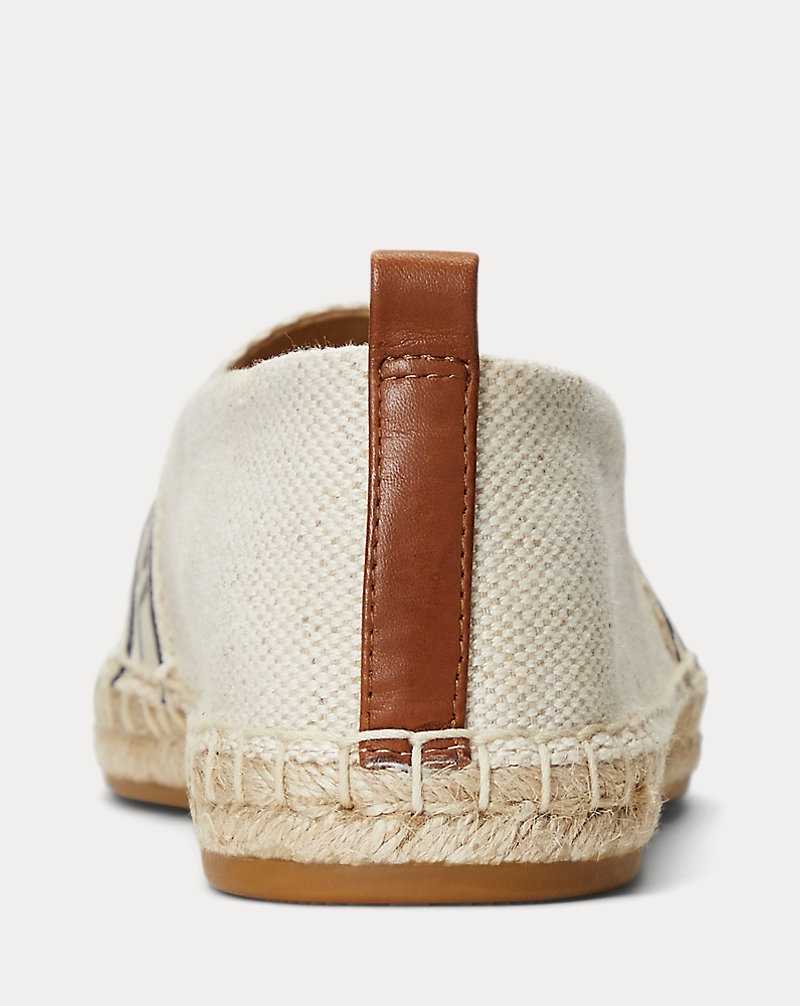 Zapatos Planos Ralph Lauren Caylee III Canvas Mujer Natural/Ecru | UXERYJA-46 - vista 3