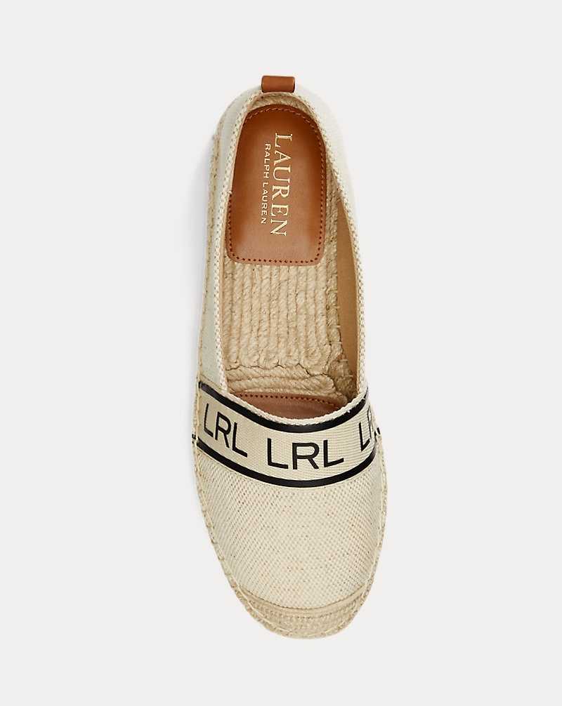 Zapatos Planos Ralph Lauren Caylee III Canvas Mujer Natural/Ecru | UXERYJA-46 - vista 4