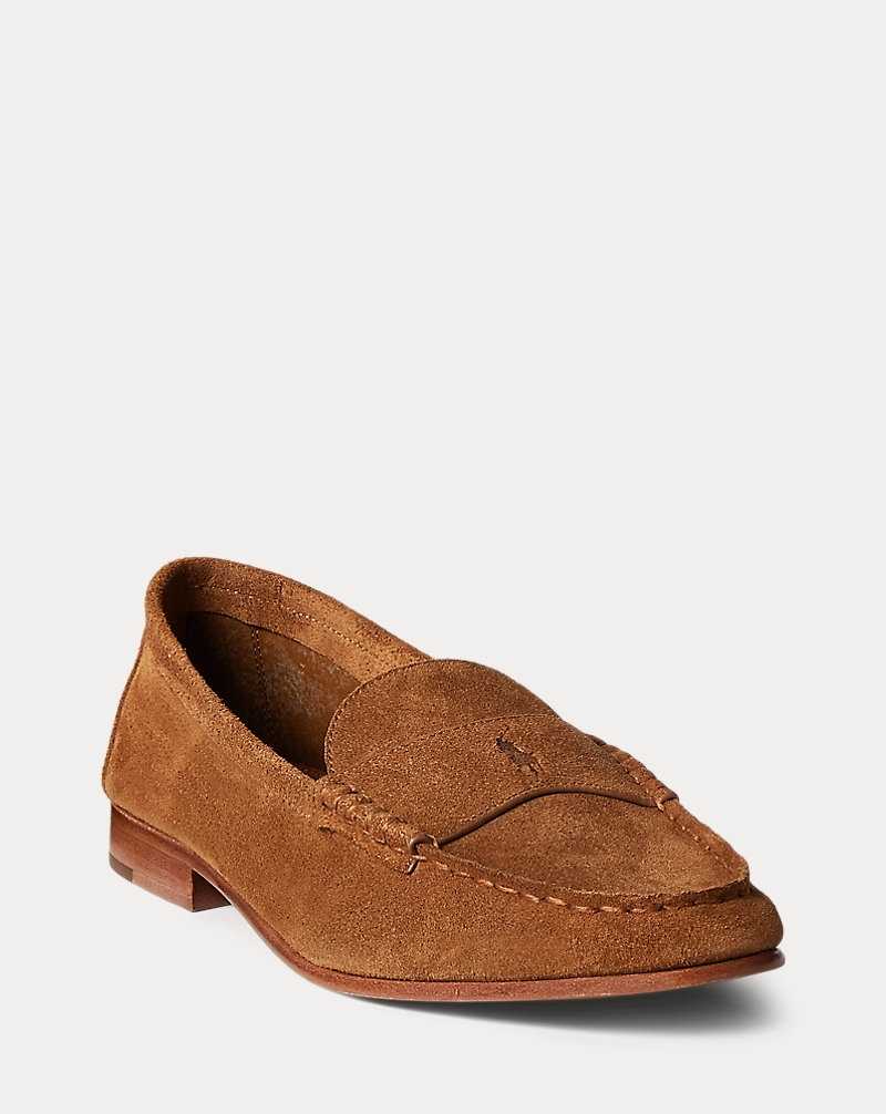 Zapatos Planos Ralph Lauren Embossed-Pony Suede Penny Loafer Mujer Pale Russet | CIRWAYD-46 - vista 2