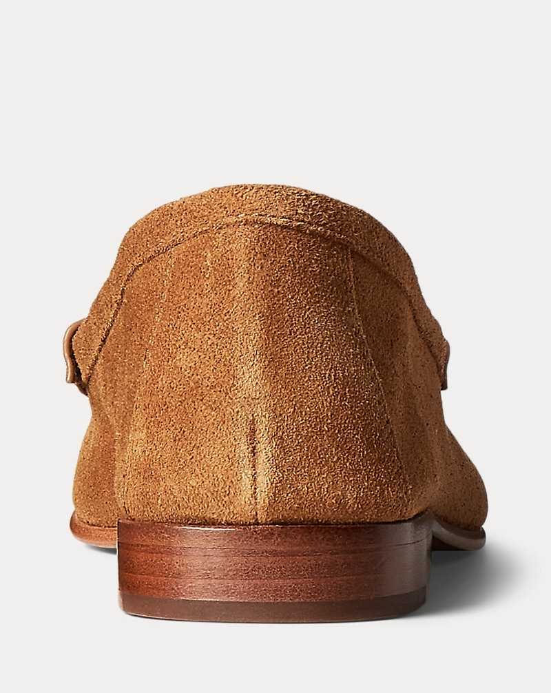 Zapatos Planos Ralph Lauren Embossed-Pony Suede Penny Loafer Mujer Pale Russet | CIRWAYD-46 - vista 3