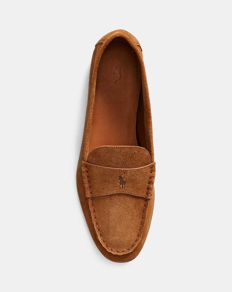 Zapatos Planos Ralph Lauren Embossed-Pony Suede Penny Loafer Mujer Pale Russet | CIRWAYD-46 - vista 4