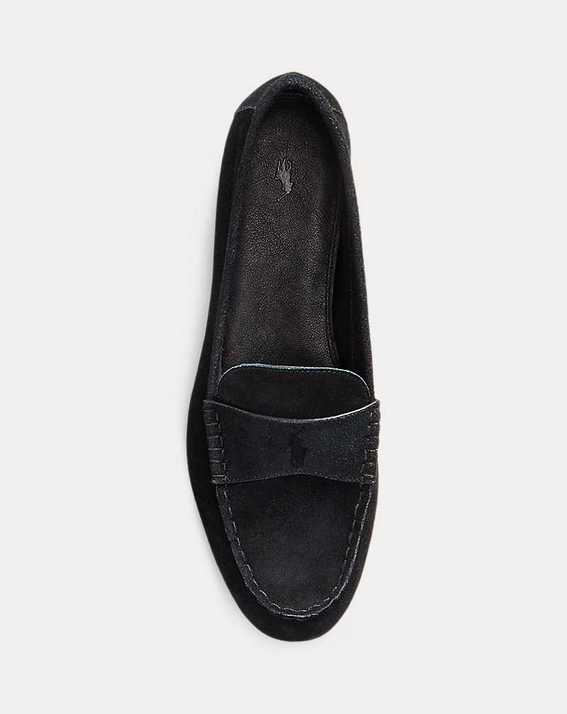 Zapatos Planos Ralph Lauren Embossed-Pony Suede Penny Loafer Mujer Negros | LVRGIMU-38 - vista 4