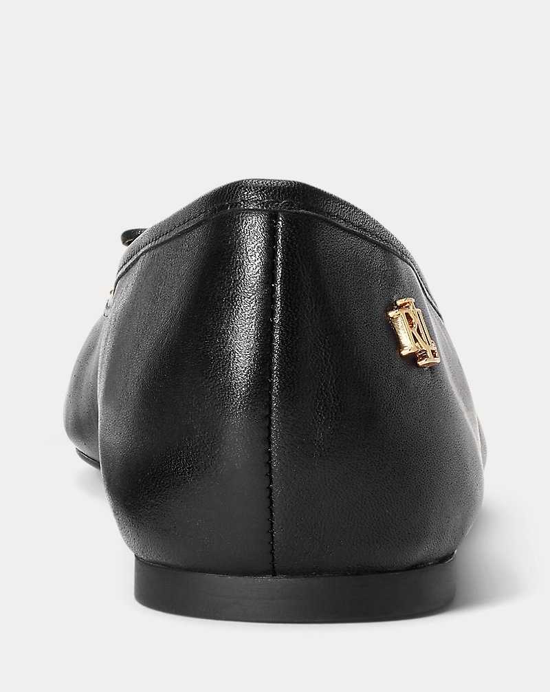Zapatos Planos Ralph Lauren Jayna Leather Mujer Negros | ZJERNCF-02 - vista 3