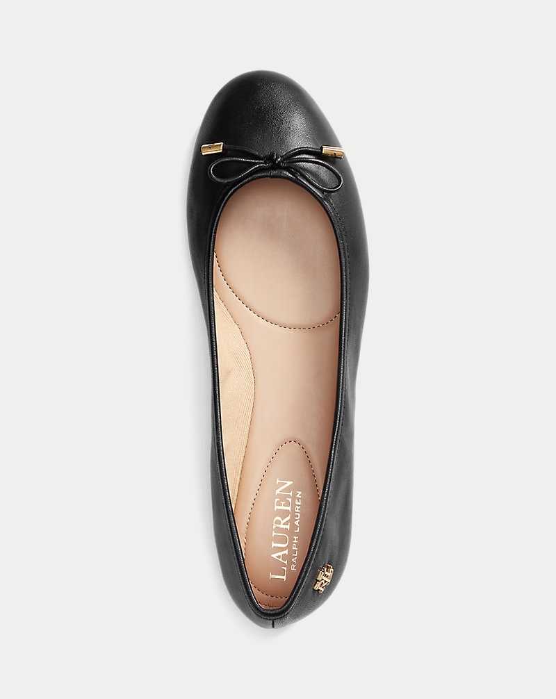 Zapatos Planos Ralph Lauren Jayna Leather Mujer Negros | ZJERNCF-02 - vista 4