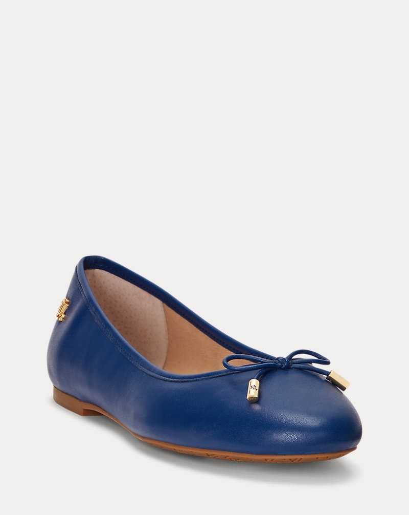 Zapatos Planos Ralph Lauren Jayna Nappa Leather Mujer Azules | GRPJBXV-50 - vista 2