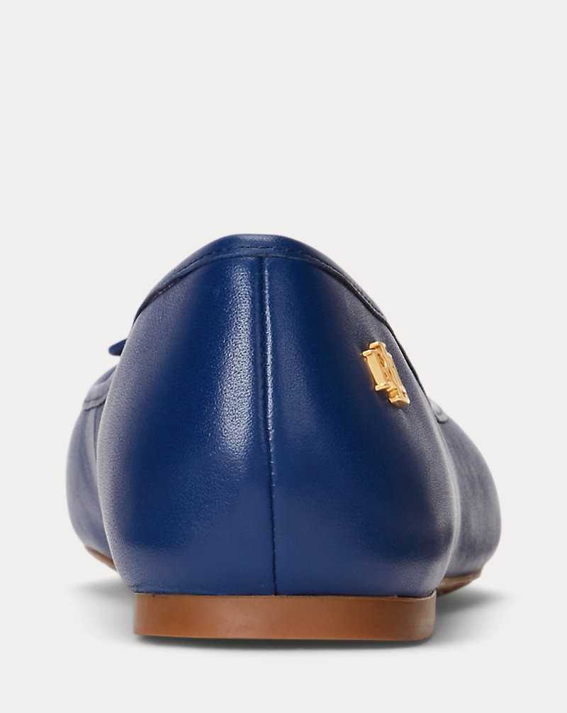 Zapatos Planos Ralph Lauren Jayna Nappa Leather Mujer Azules | GRPJBXV-50 - vista 3