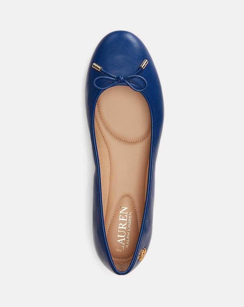 Zapatos Planos Ralph Lauren Jayna Nappa Leather Mujer Azules | GRPJBXV-50 - vista 4