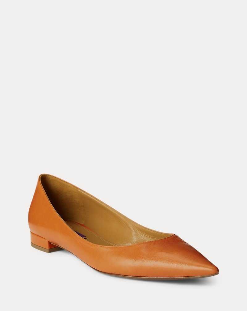 Zapatos Planos Ralph Lauren Kendrya Goatskin Ballet Mujer Dorados | EYMLSRJ-57 - vista 2
