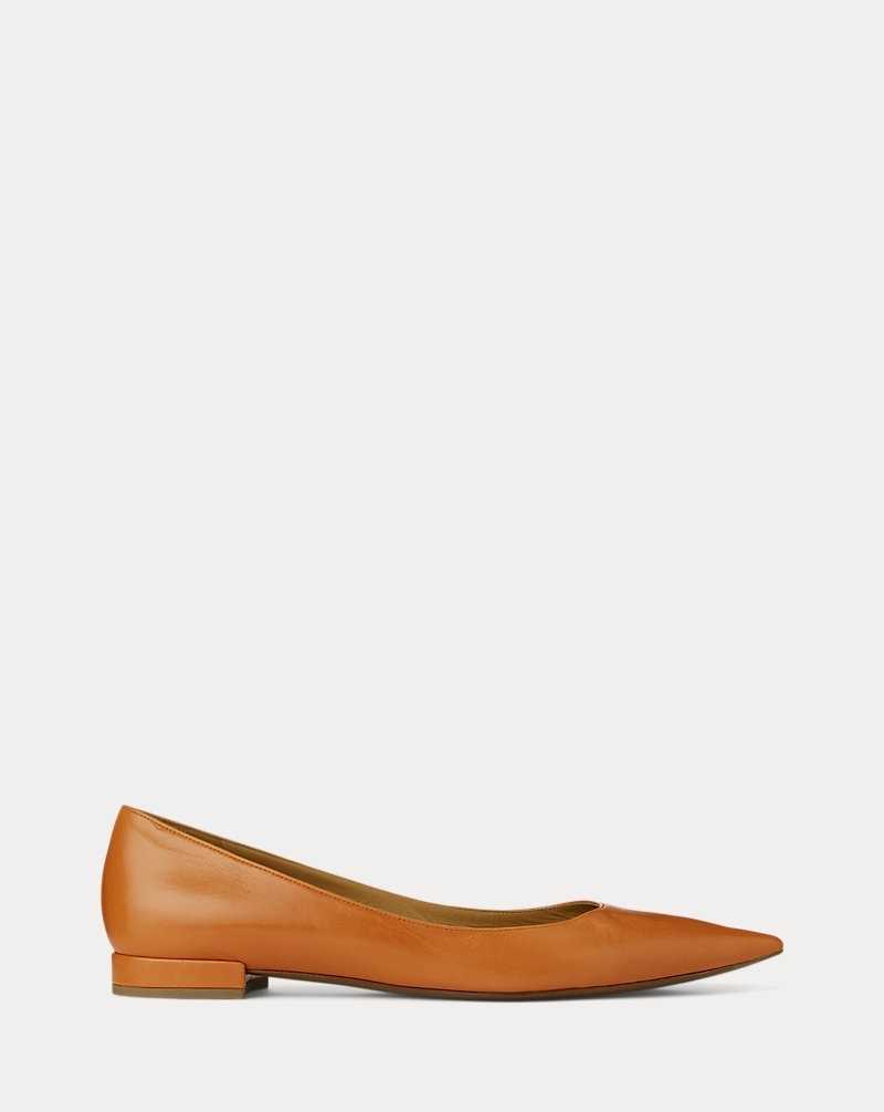 Zapatos Planos Ralph Lauren Kendrya Goatskin Ballet Mujer Dorados | EYMLSRJ-57 - vista 1