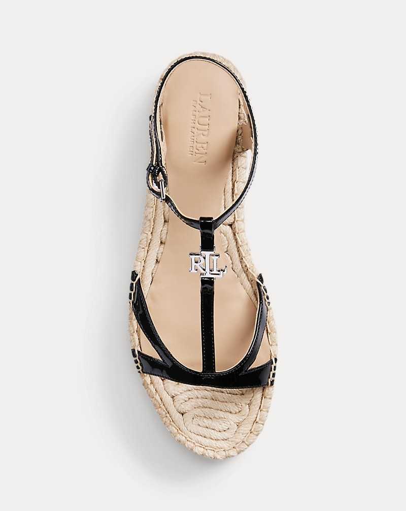 Zapatos Planos Ralph Lauren Payton Patent Leather Mujer Negros | XCREAZN-52 - vista 4