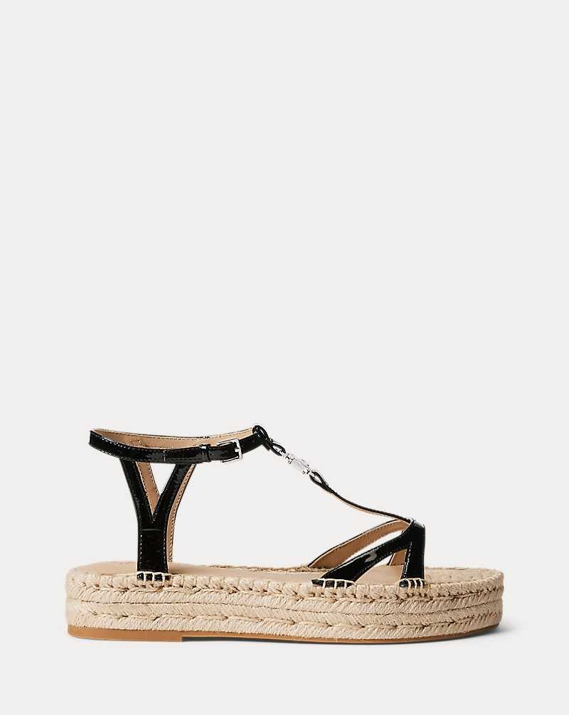 Zapatos Planos Ralph Lauren Payton Patent Leather Mujer Negros | XCREAZN-52 - vista 1
