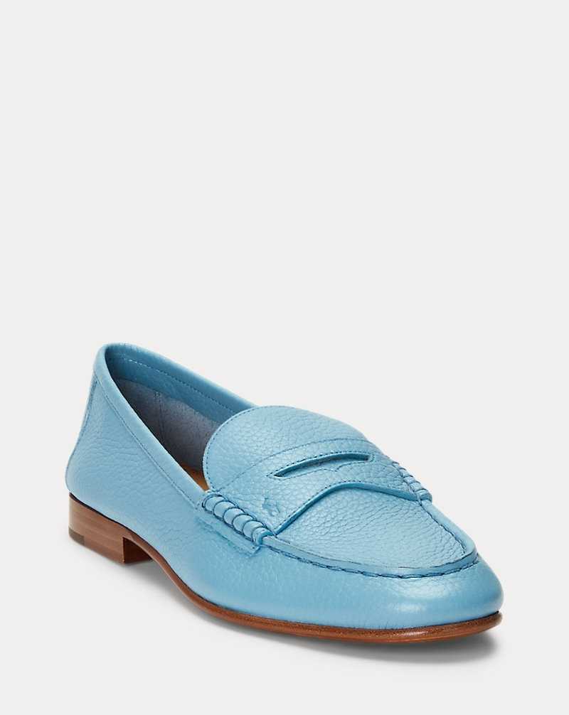 Zapatos Planos Ralph Lauren Pebbled Leather Penny Loafer Mujer Azur | EPDAQVN-41 - vista 2