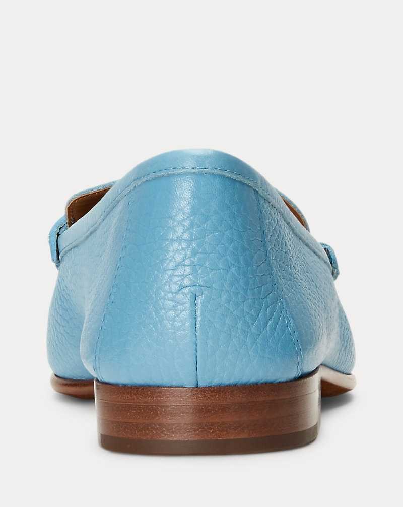 Zapatos Planos Ralph Lauren Pebbled Leather Penny Loafer Mujer Azur | EPDAQVN-41 - vista 3