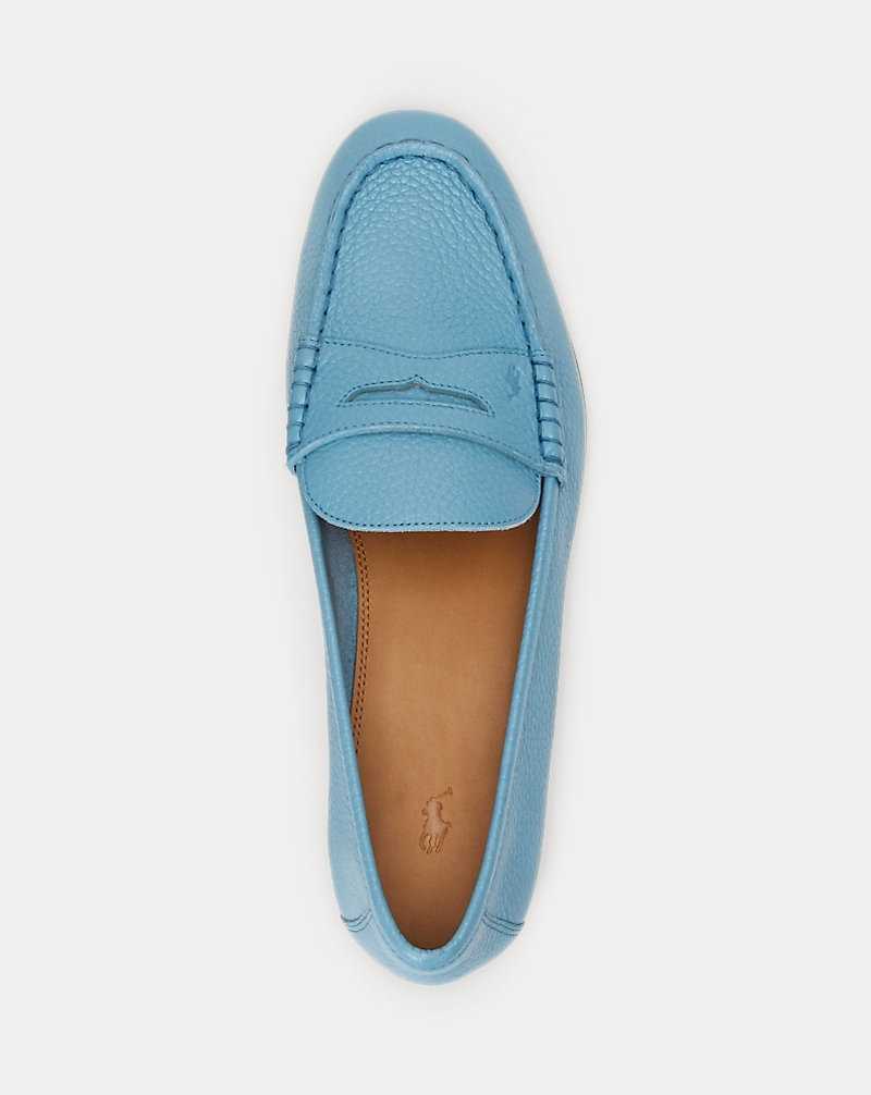 Zapatos Planos Ralph Lauren Pebbled Leather Penny Loafer Mujer Azur | EPDAQVN-41 - vista 4