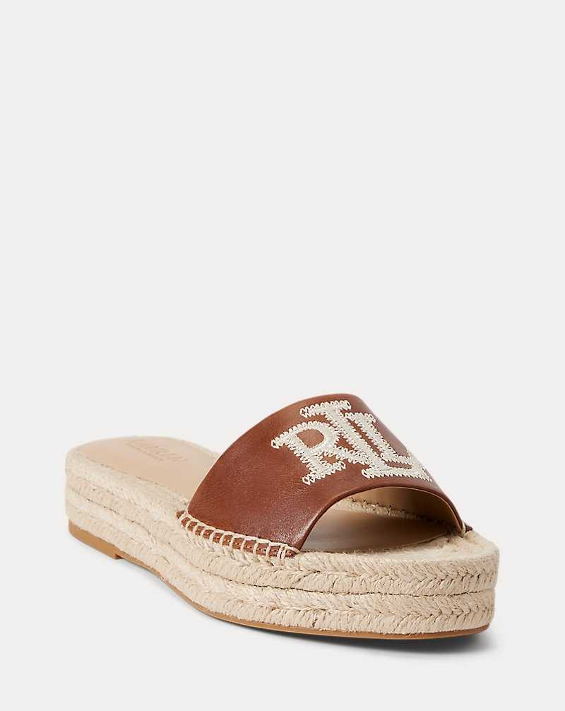 Zapatos Planos Ralph Lauren Polly Burnished Leather Mujer Azules | QUAIYTB-29 - vista 2
