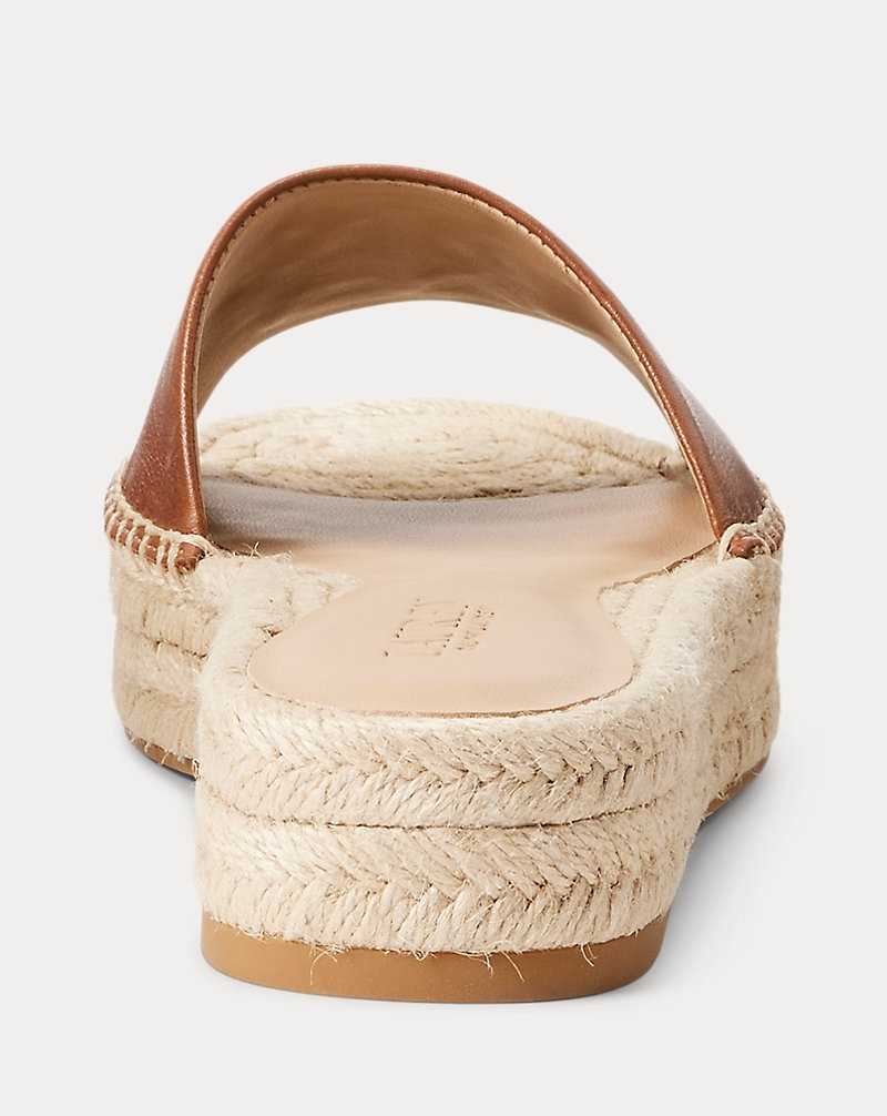 Zapatos Planos Ralph Lauren Polly Burnished Leather Mujer Azules | QUAIYTB-29 - vista 3