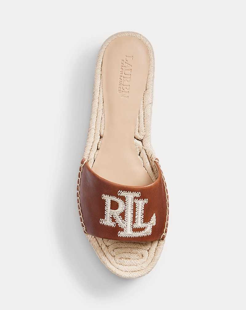 Zapatos Planos Ralph Lauren Polly Burnished Leather Mujer Azules | QUAIYTB-29 - vista 4