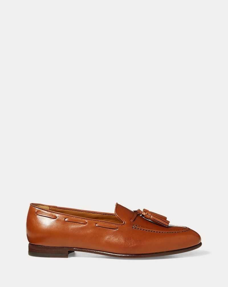 Zapatos Planos Ralph Lauren Quillis Calfskin Tasselled Loafer Mujer Tan | HINPQJO-86 - vista 1