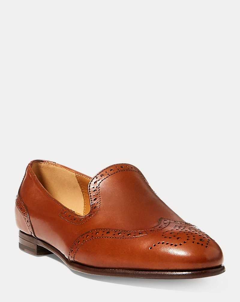 Zapatos Planos Ralph Lauren Quincy Calfskin Loafer Mujer Tan | GTUJPAR-65 - vista 2
