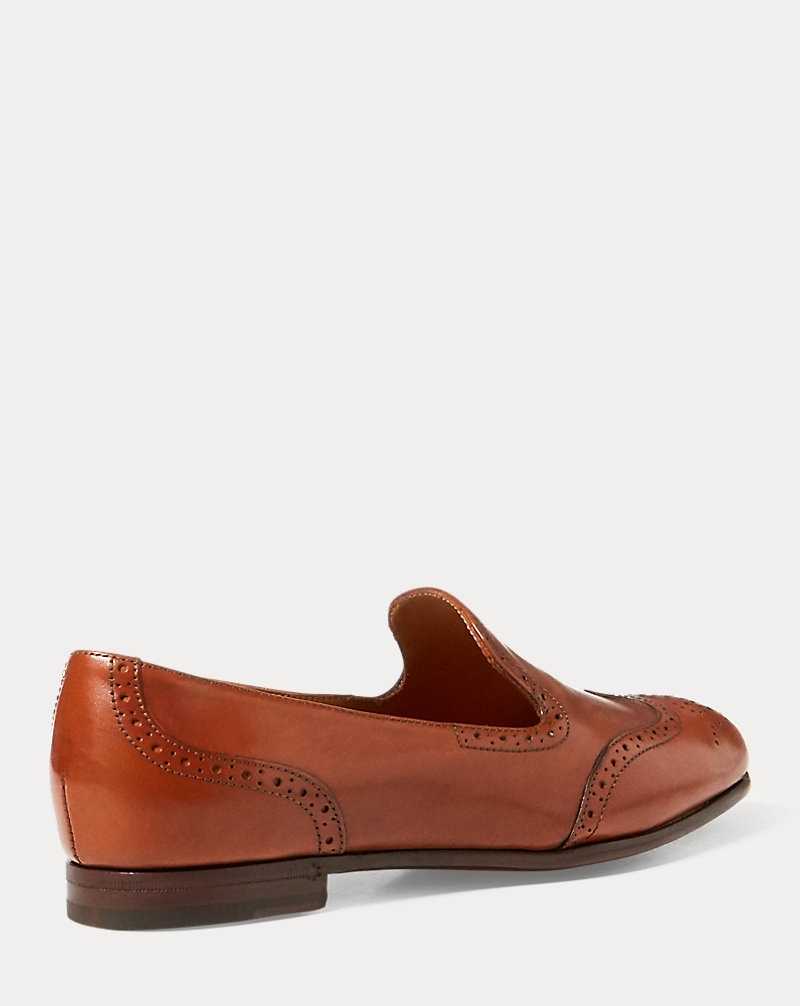 Zapatos Planos Ralph Lauren Quincy Calfskin Loafer Mujer Tan | GTUJPAR-65 - vista 3