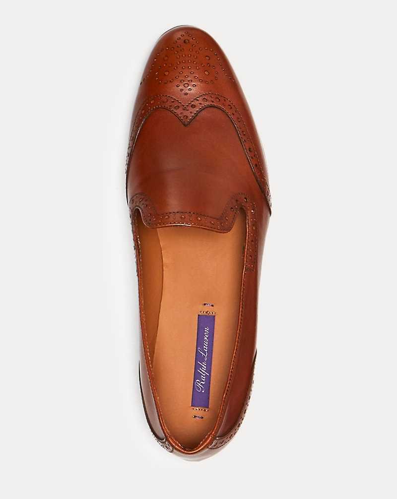 Zapatos Planos Ralph Lauren Quincy Calfskin Loafer Mujer Tan | GTUJPAR-65 - vista 4